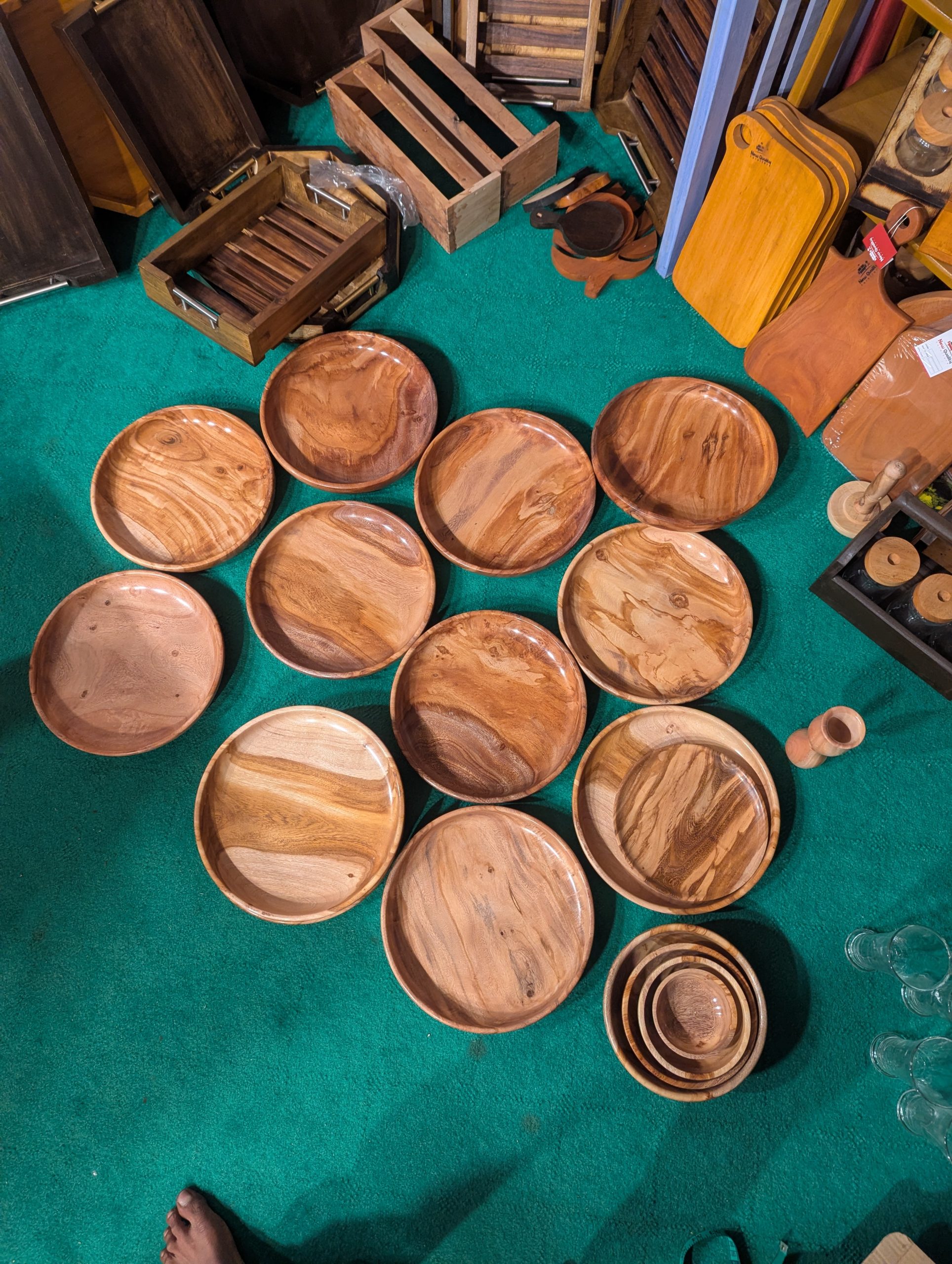 প্লেট / Wood Dining Plate 11''*2''