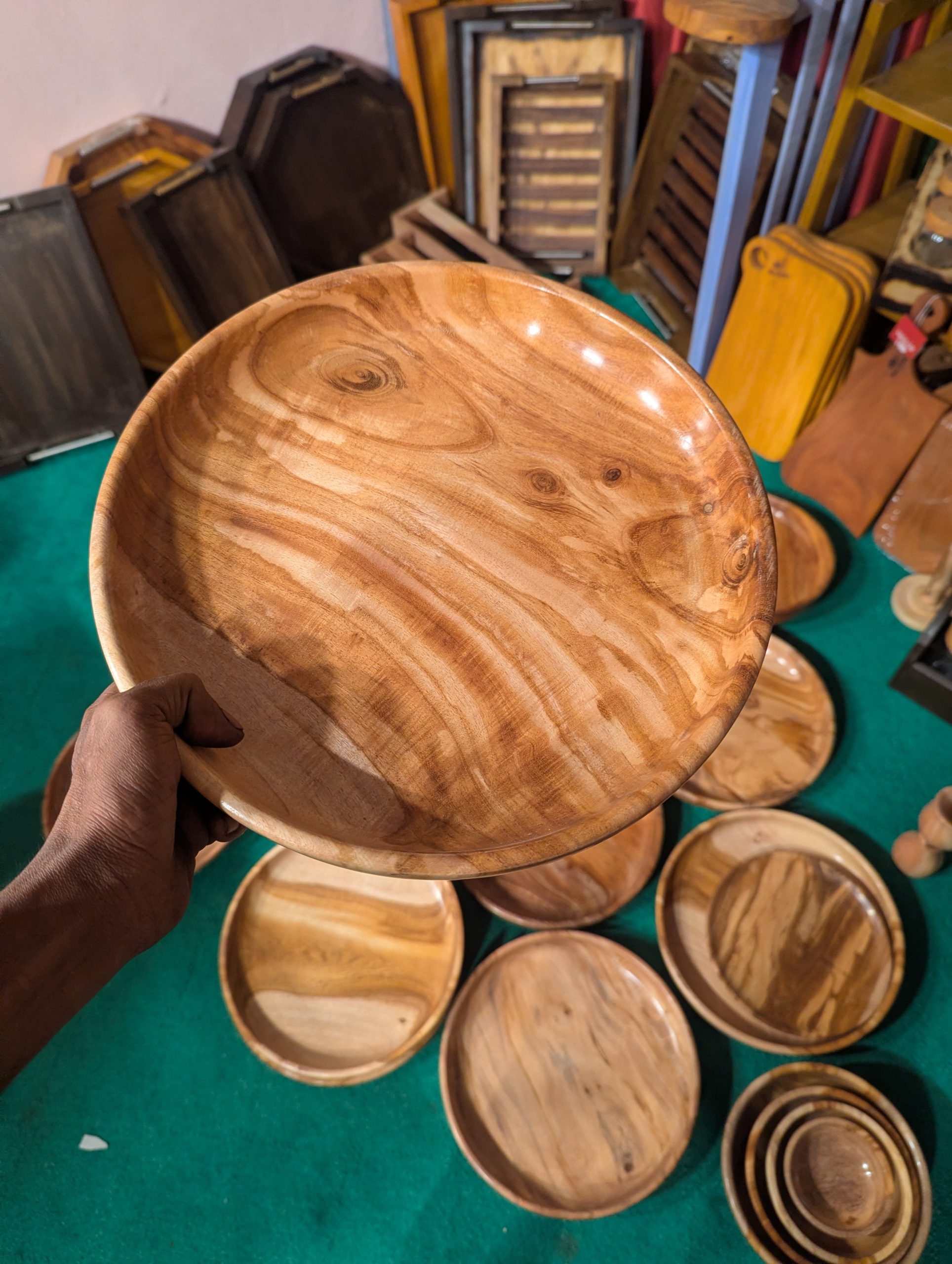 প্লেট / Wood Dining Plate 11''*2''