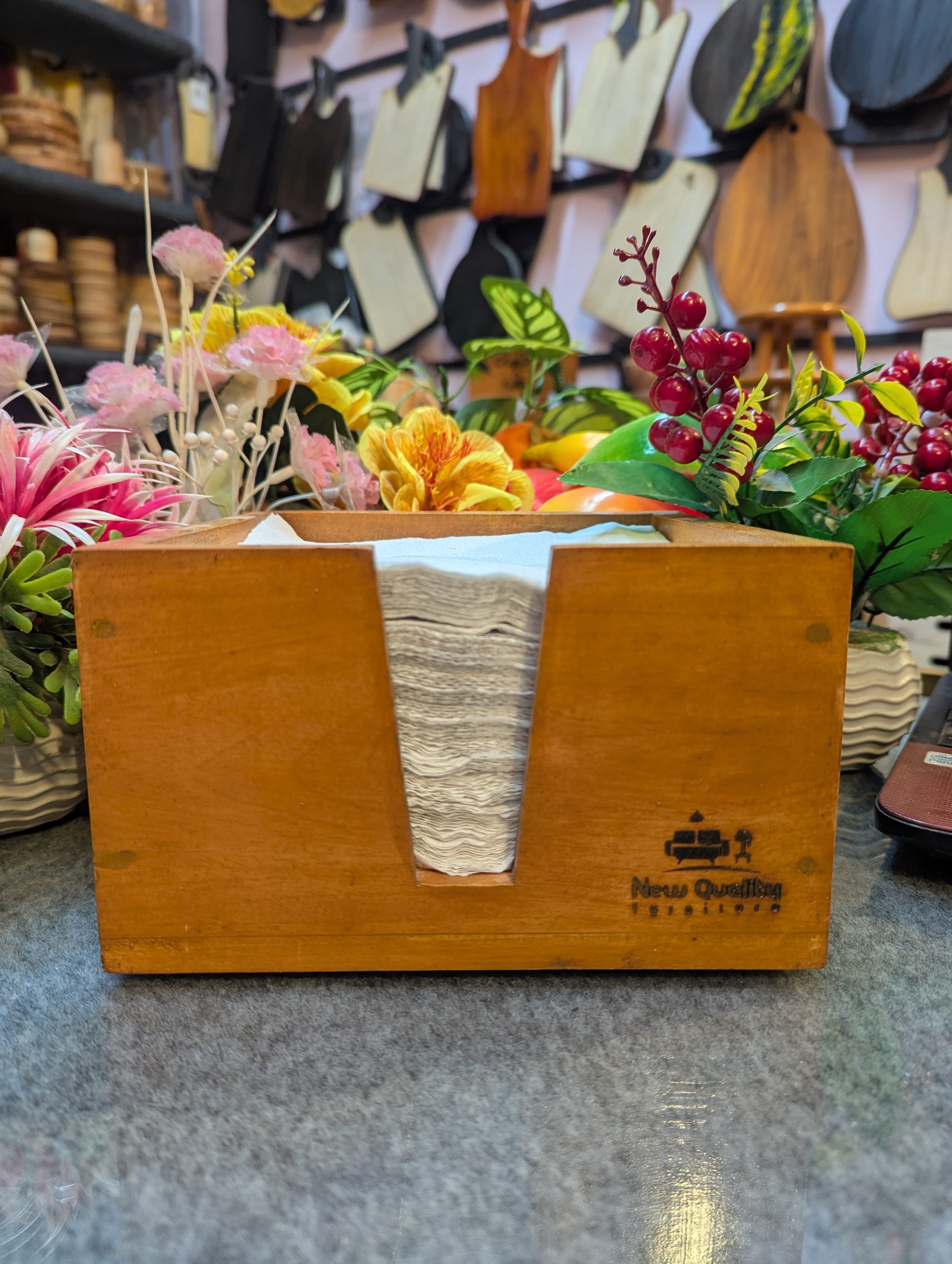 টেবিল টিসু স্কয়ার ডিজাইন / Wooden Tissue Holder [ RB-10]