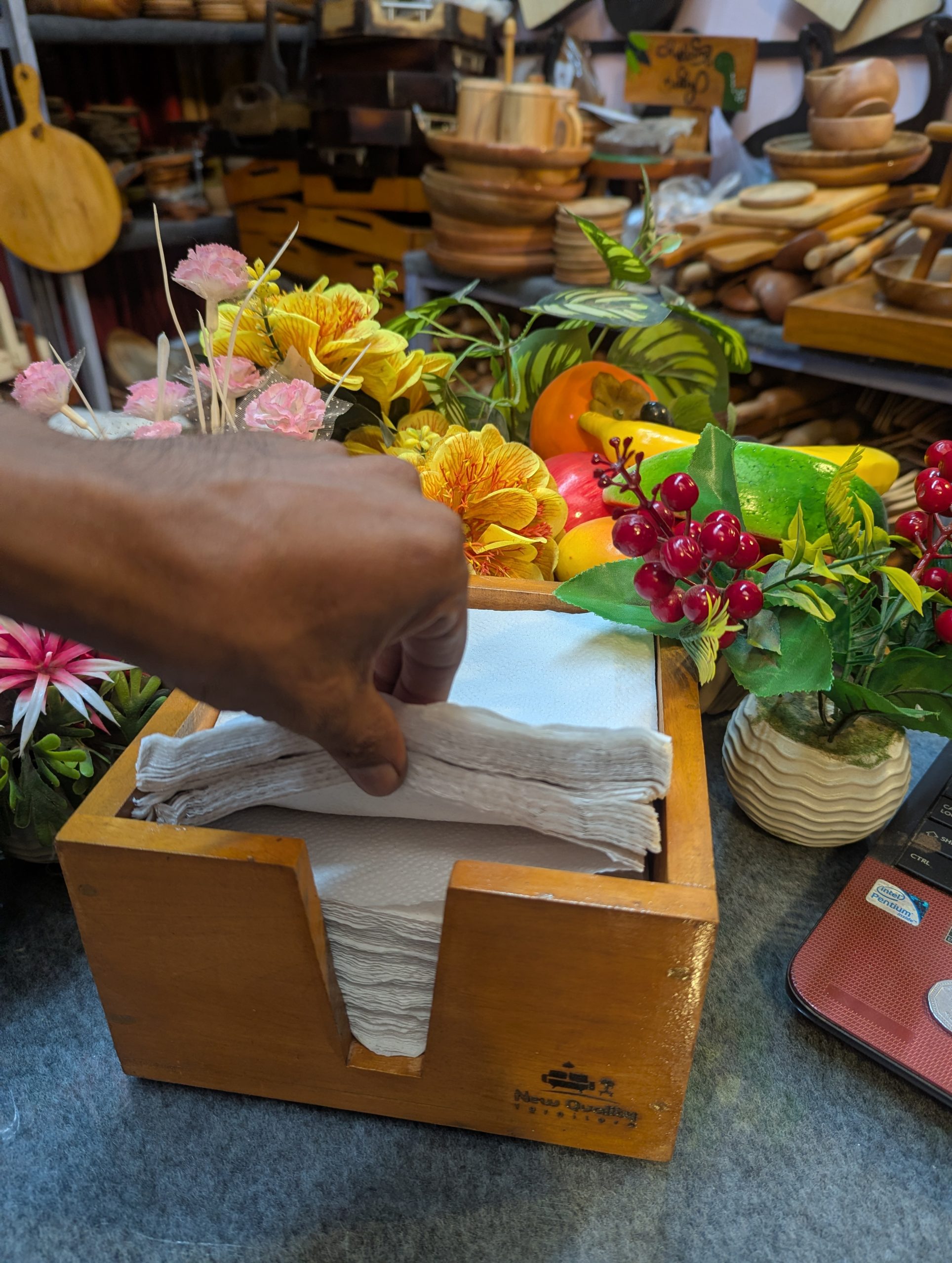 টেবিল টিসু স্কয়ার ডিজাইন / Wooden Tissue Holder [ RB-10]