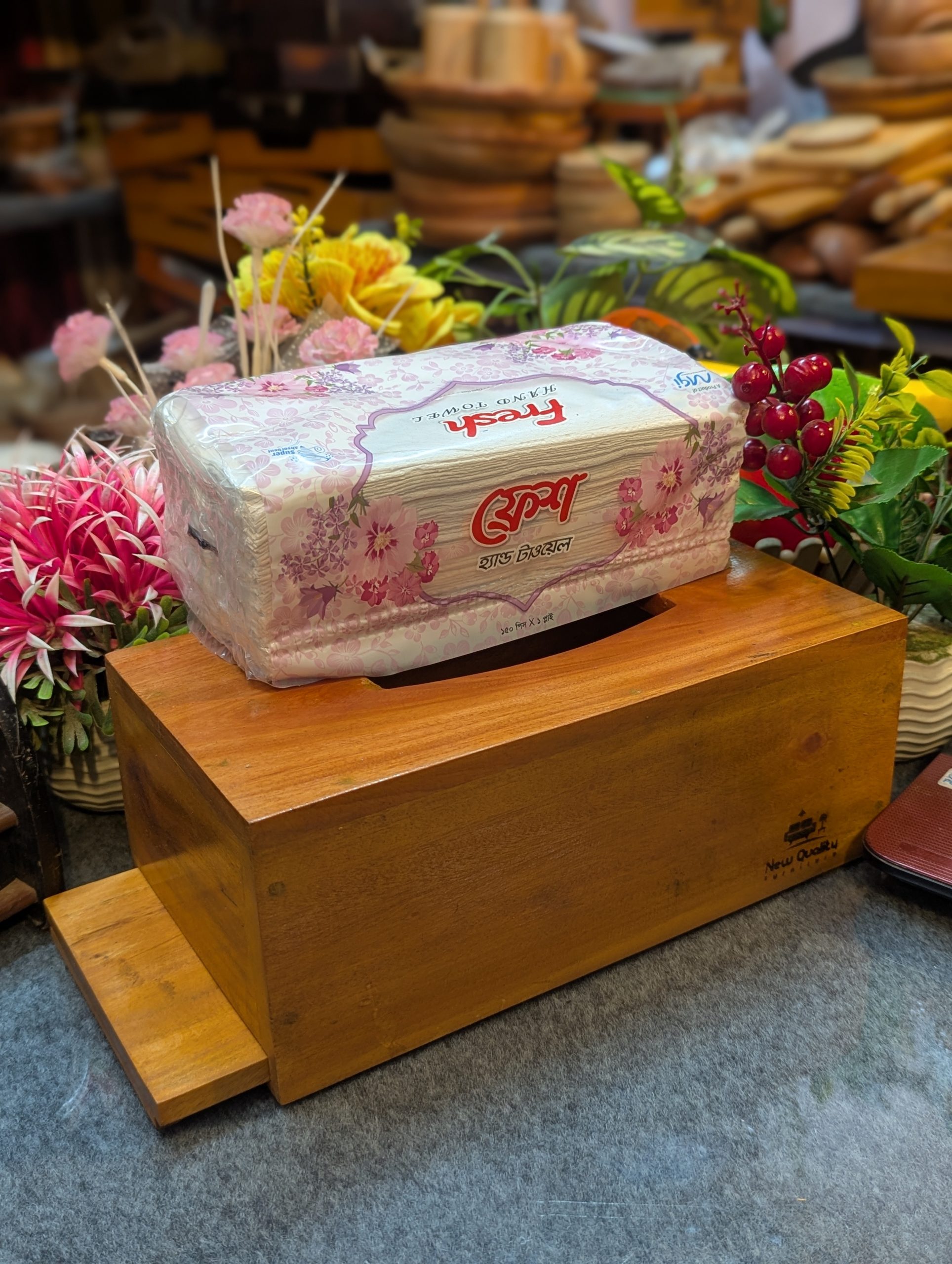 টেবিল টিসু ডয়ের সিস্টেম / Wooden Tissue Holder [ RB-11]