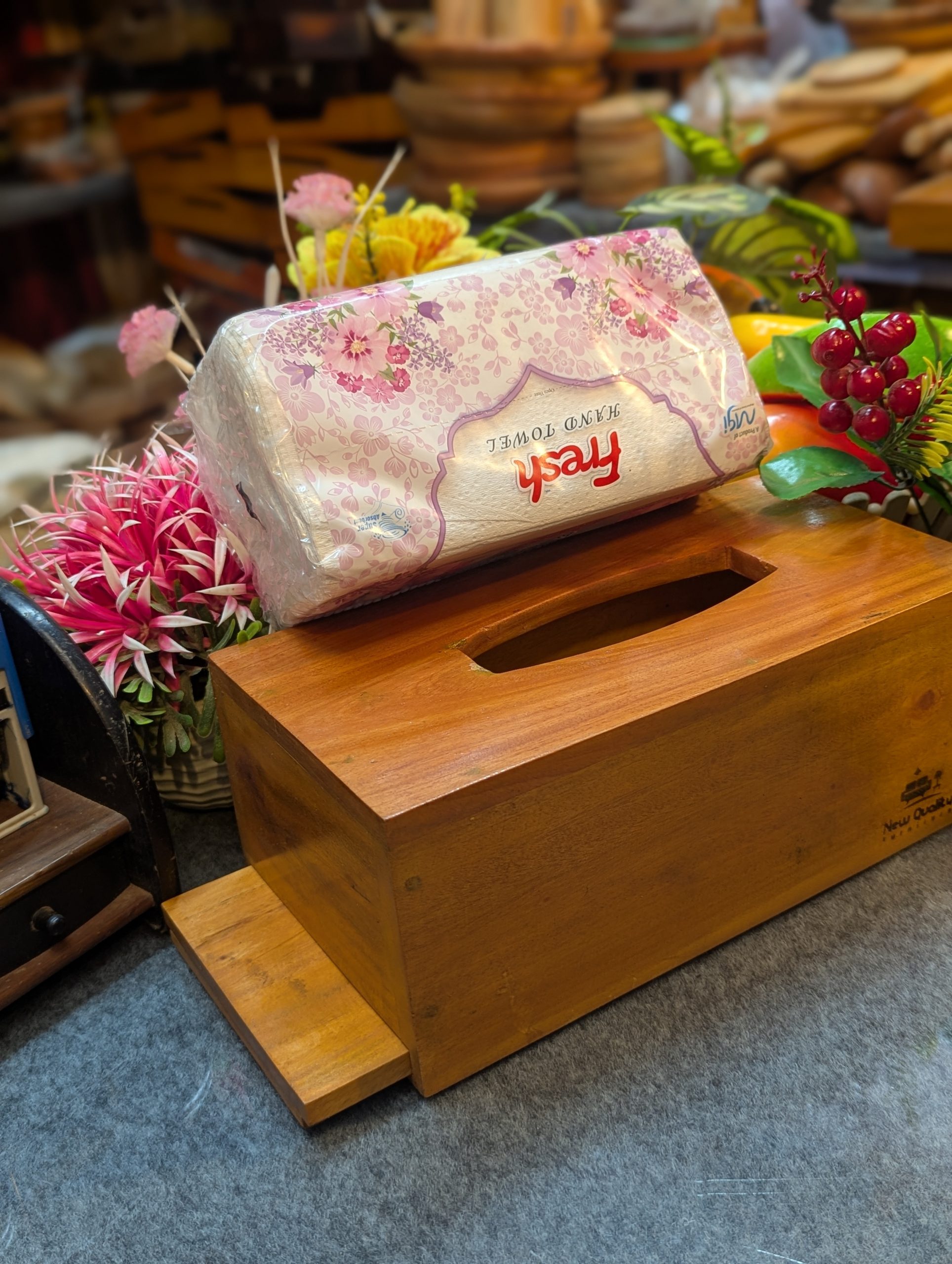 টেবিল টিসু ডয়ের সিস্টেম / Wooden Tissue Holder [ RB-11]